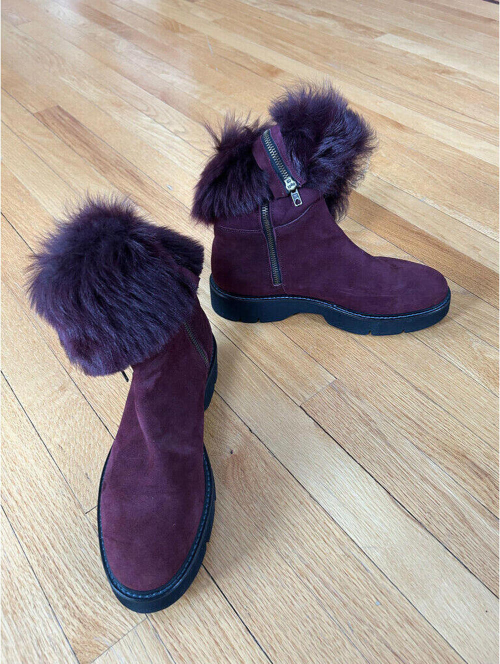 Boemos suede and fur mid calf boots. Size 10